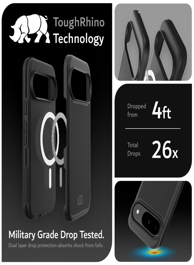 توديا جراب TUDIA MergeGrip [متوافق مع MagSafe] لهواتف Google Pixel 9 وPixel 9 Pro (2024) - [معيار عسكري] غطاء حماية مزدوج الطبقات مقاوم للصدمات، نحيف ومتين، أسود مطفي - Image 2